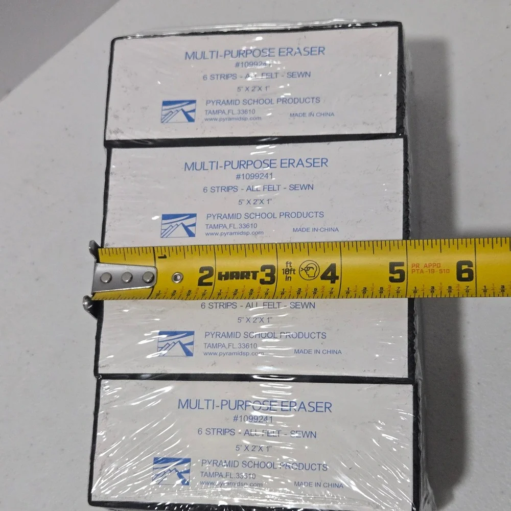 Pyramid School Products Multi-Purpose All Felt Eraser 12 Pack 1099241 Sewn 5x2x1